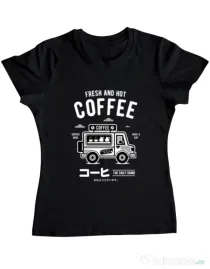 Tricou ADLER dama Coffee Van Negru
