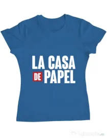 Tricou ADLER dama La casa de papel Albastru azuriu