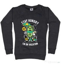 Bluza ADLER dama Stay Hungry Negru melanj