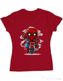 Tricou ADLER dama Spidey Minibike Rosu