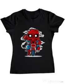 Tricou ADLER dama Spidey Minibike Negru