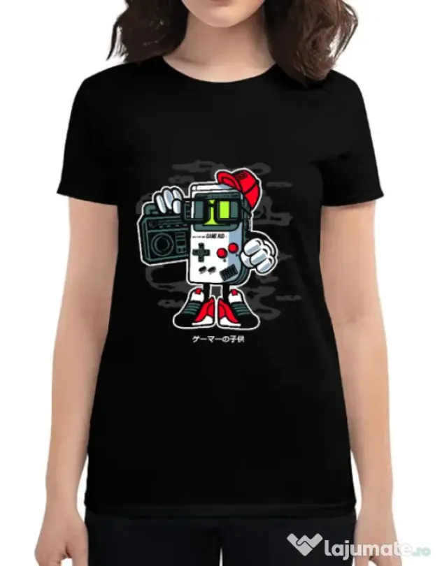 Tricou ADLER dama Game Kid Negru