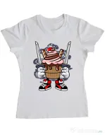 Tricou ADLER dama Ice Cream Ninja Alb