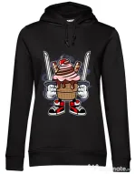 Hoodie dama cu gluga Ice Cream Ninja Negru