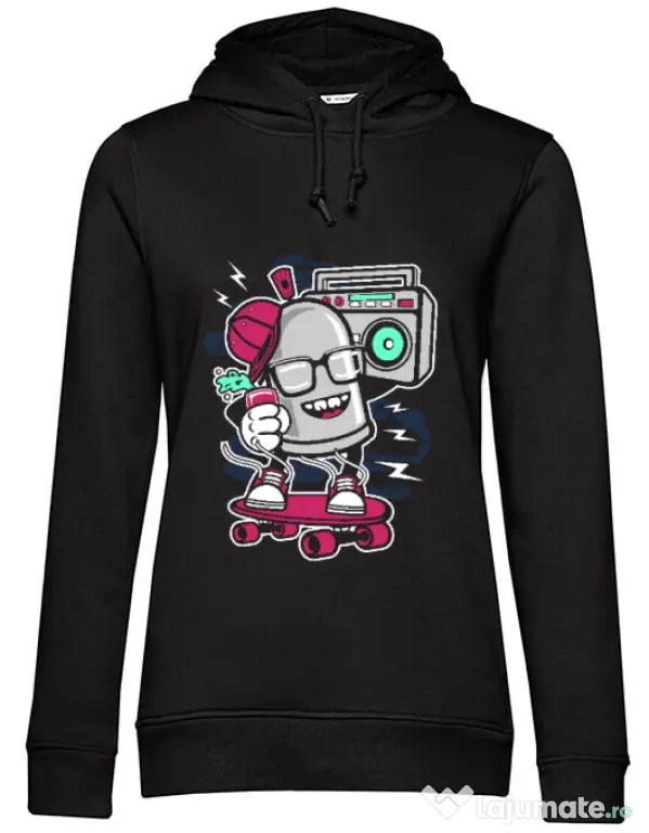 Hoodie dama cu gluga Street Bomber Negru