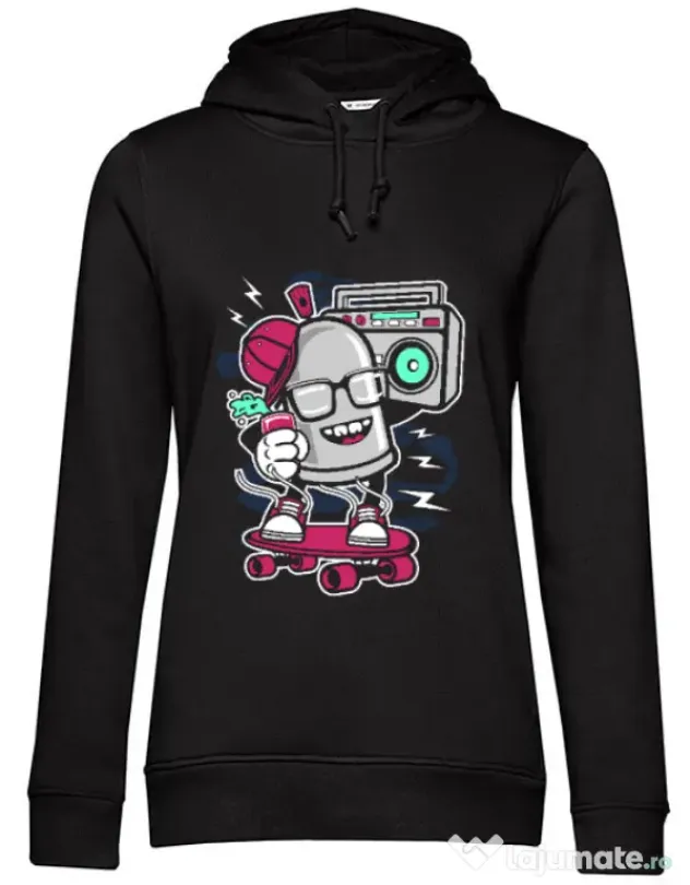 Hoodie dama cu gluga Street Bomber Negru