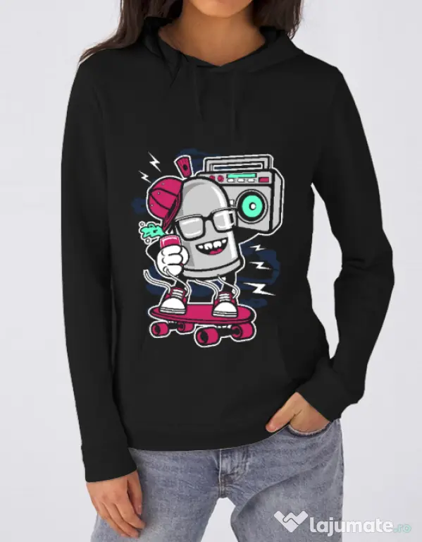 Hoodie dama cu gluga Street Bomber Negru