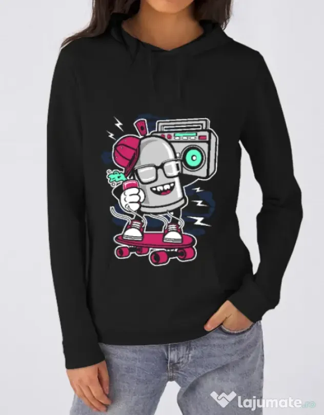 Hoodie dama cu gluga Street Bomber Negru