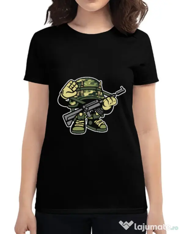 Tricou ADLER dama Soldier Negru