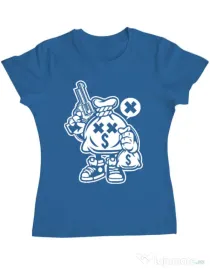 Tricou ADLER dama Money Takers Albastru azuriu