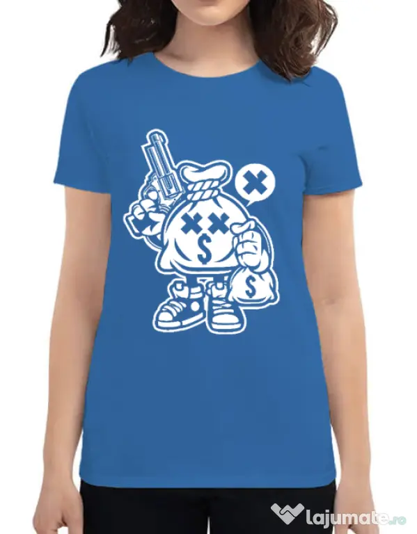 Tricou ADLER dama Money Takers Albastru azuriu