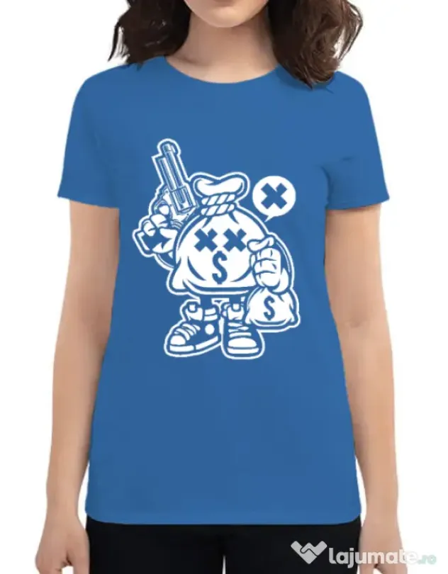 Tricou ADLER dama Money Takers Albastru azuriu