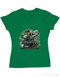 Tricou ADLER dama War Tank Verde mediu