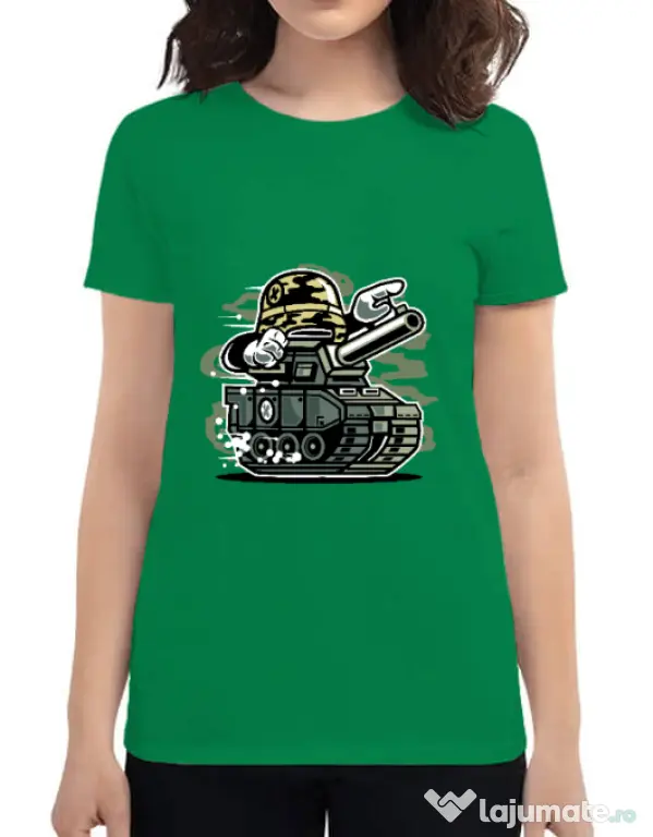 Tricou ADLER dama War Tank Verde mediu