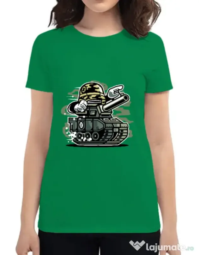 Tricou ADLER dama War Tank Verde mediu