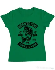 Tricou ADLER dama Born To Fish Verde mediu 