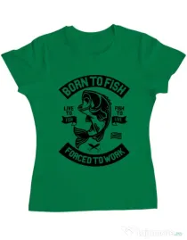 Tricou ADLER dama Born To Fish Verde mediu
