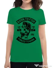Tricou ADLER dama Born To Fish Verde mediu 