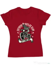 Tricou ADLER dama Lets Ride Bike Rosu