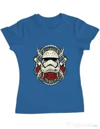 Tricou ADLER dama Sugar Skull Trooper Albastru azuriu