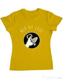 Tricou ADLER dama Key Of Life Galben