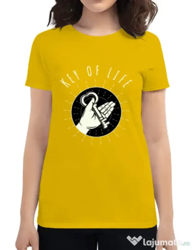 Tricou ADLER dama Key Of Life Galben