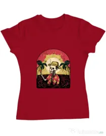 Tricou ADLER dama Welcome to My Paradise Rosu