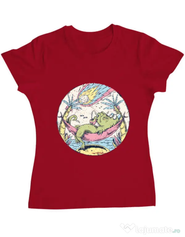 Tricou ADLER dama Asteroid Day Rosu