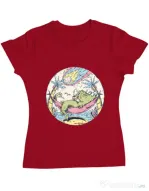 Tricou ADLER dama Asteroid Day Rosu