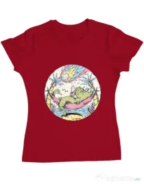 Tricou ADLER dama Asteroid Day Rosu