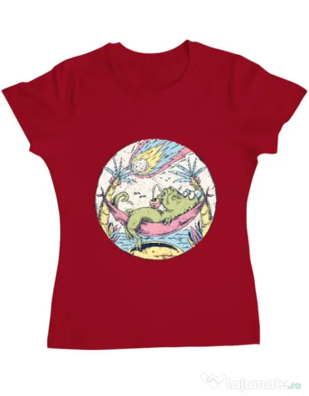 Tricou ADLER dama Asteroid Day Rosu
