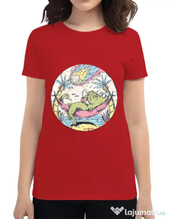Tricou ADLER dama Asteroid Day Rosu