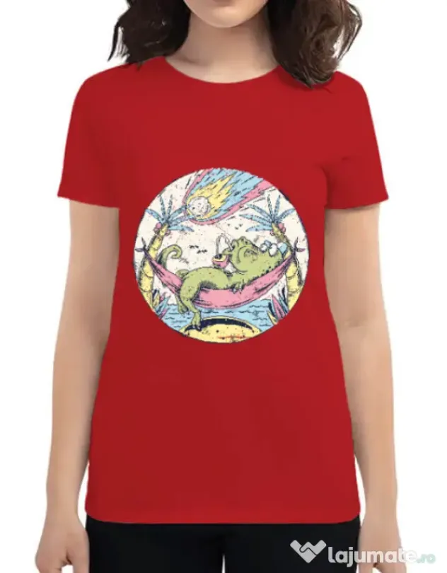 Tricou ADLER dama Asteroid Day Rosu
