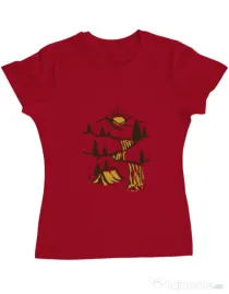 Tricou ADLER dama Hidden Paradise Rosu