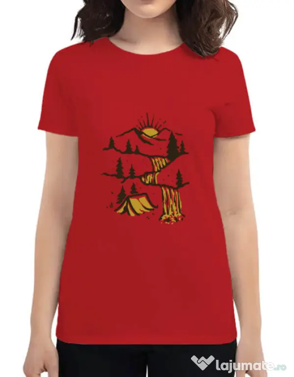 Tricou ADLER dama Hidden Paradise Rosu