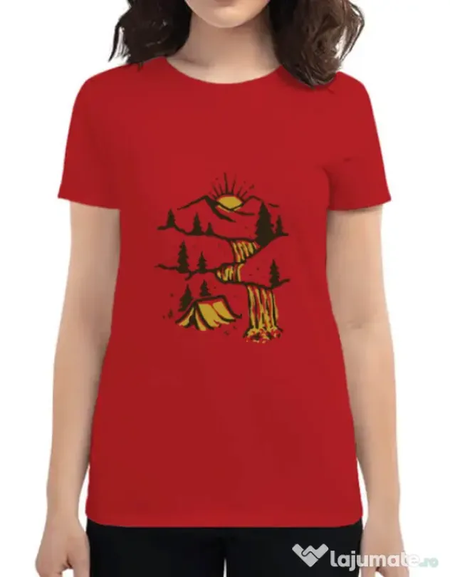 Tricou ADLER dama Hidden Paradise Rosu