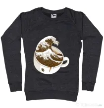 Bluza ADLER dama The Great Wave off Coffee Negru melanj