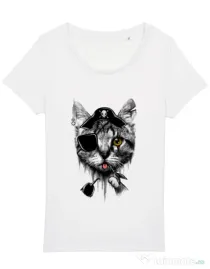 Tricou STANLEY STELLA dama Piratecat Alb