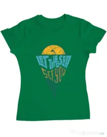 Tricou ADLER dama Let the sea, Set you free Verde mediu