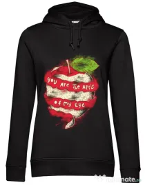 Hoodie dama cu gluga You are the apple of my eye Negru