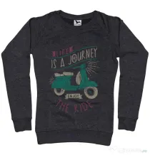 Bluza ADLER dama Life is a journey enjoy the ride Negru melanj