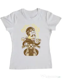 Tricou ADLER dama Coffee Racer Alb