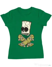 Tricou ADLER dama Death of Skateboarder Verde mediu