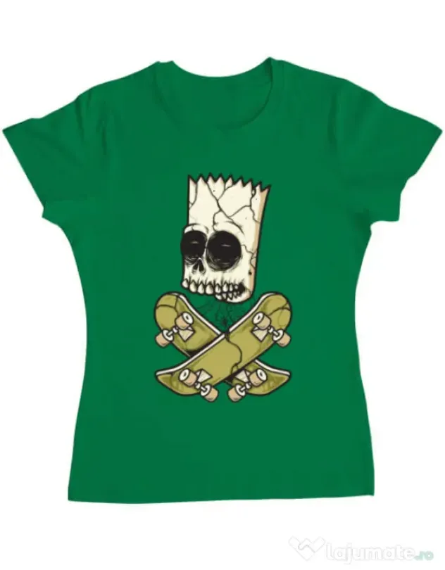 Tricou ADLER dama Death of Skateboarder Verde mediu