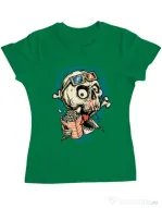 Tricou ADLER dama Skull Movie Verde mediu