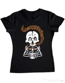 Tricou ADLER dama Its Coffee Time Negru