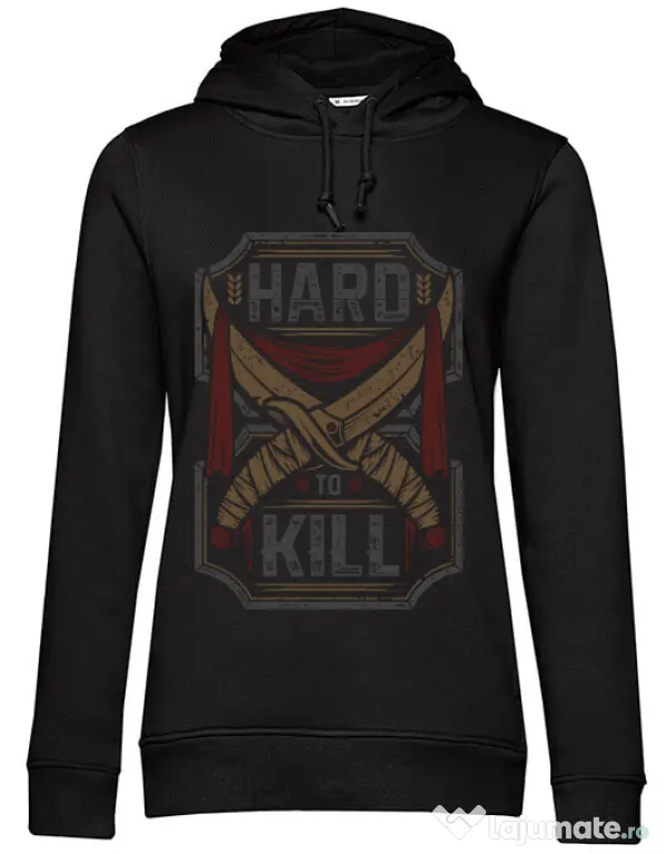 Hoodie dama cu gluga Hard To Kill Negru