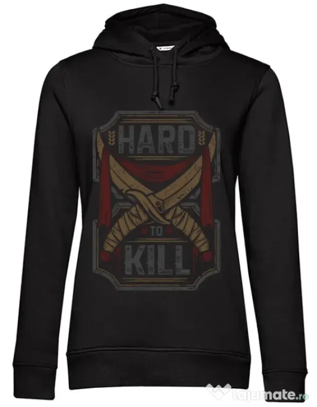 Hoodie dama cu gluga Hard To Kill Negru