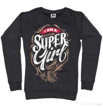 Bluza ADLER dama I am a Super Girl Negru melanj