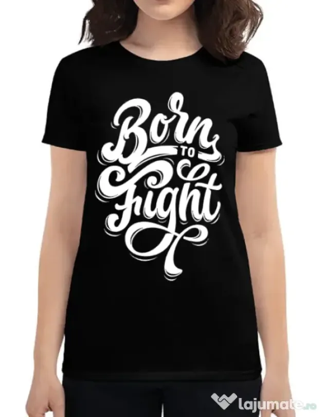Tricou ADLER dama Born To Fight Negru